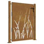 Vidaxl poort 100x150 cm grasontwerp cortenstaal