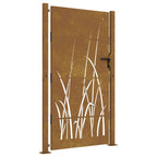 Vidaxl poort 105x180 cm grasontwerp cortenstaal