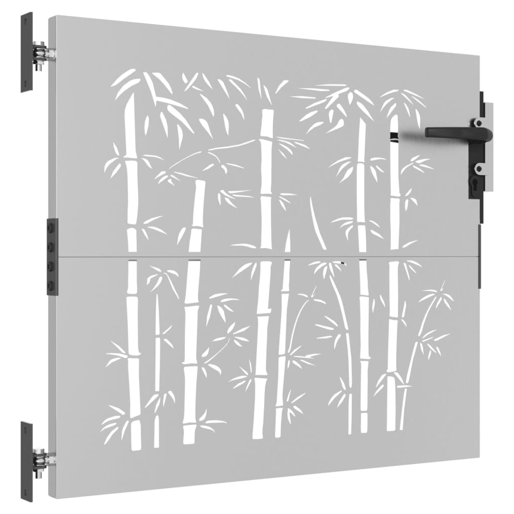 Vidaxl poort 85x75 cm bamboe-ontwerp cortenstaal