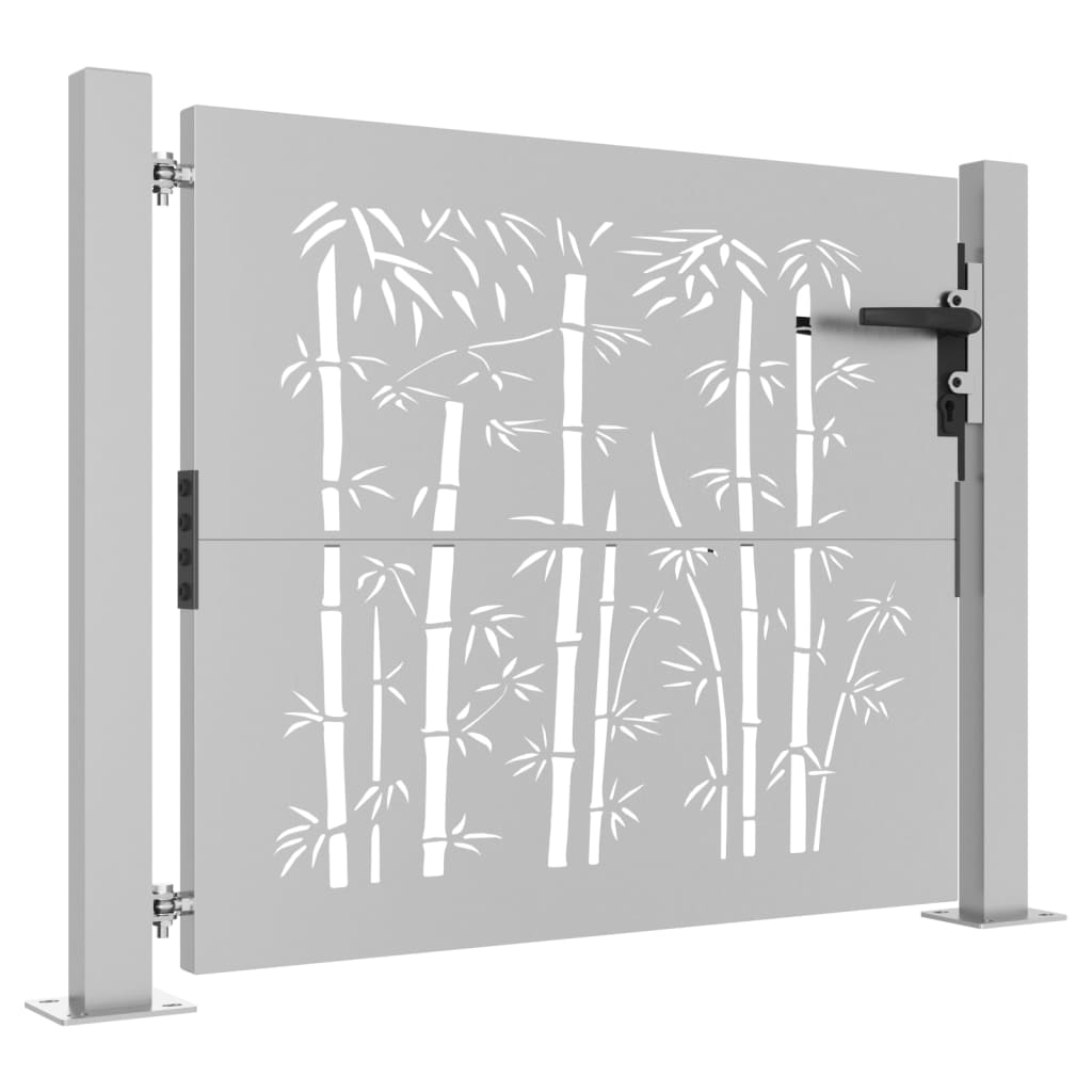 Vidaxl poort 100x75 cm bamboe-ontwerp cortenstaal