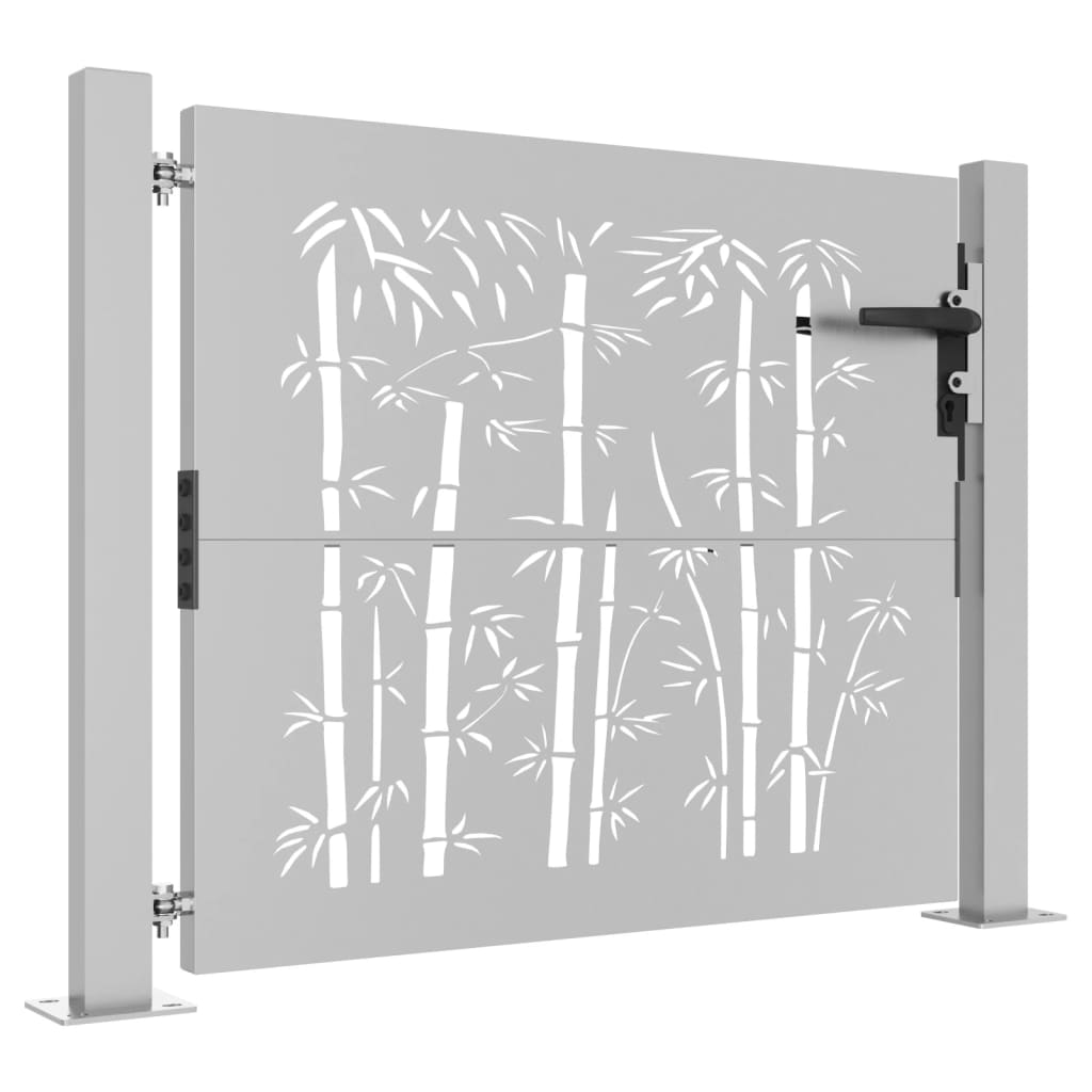 Vidaxl poort 100x100 cm bamboe-ontwerp cortenstaal