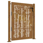 Vidaxl poort 100x125 cm bamboe-ontwerp cortenstaal