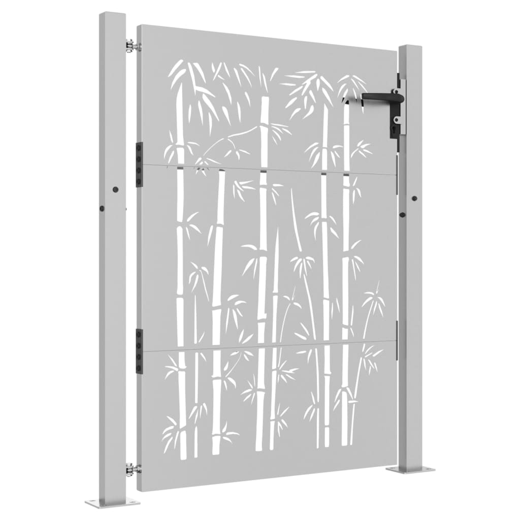 Vidaxl poort 100x125 cm bamboe-ontwerp cortenstaal