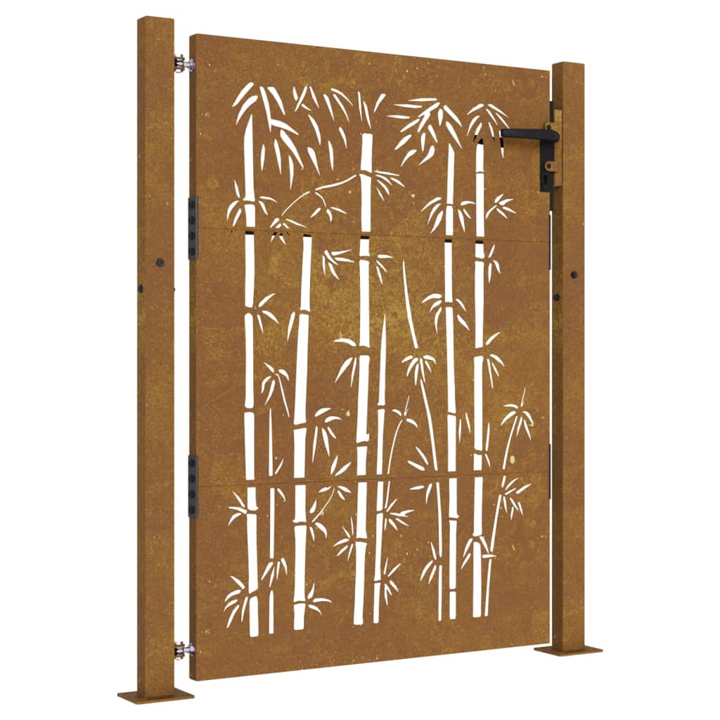 Vidaxl poort 100x150 cm bamboe-ontwerp cortenstaal