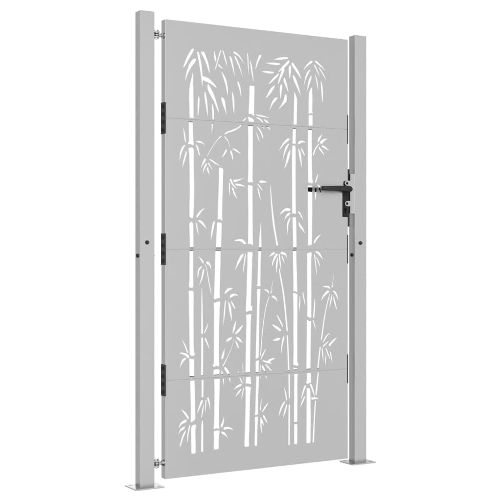 Vidaxl poort 100x200 cm bamboe-ontwerp cortenstaal