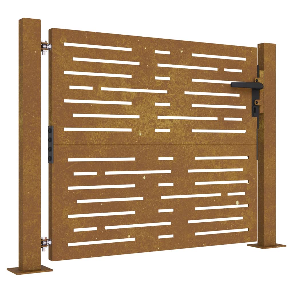 Vidaxl poort 100x100 cm vierkant cortenstaal