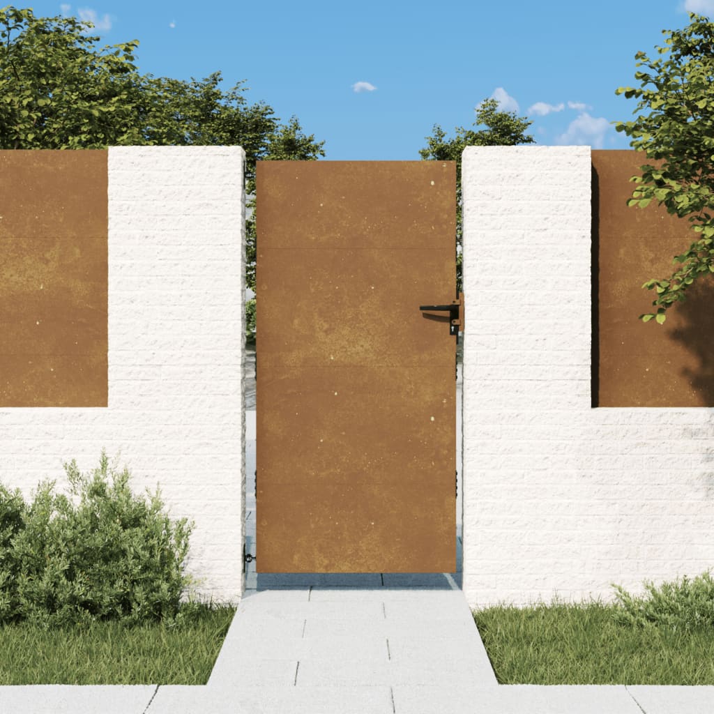 Vidaxl poort 85x175 cm cortenstaal