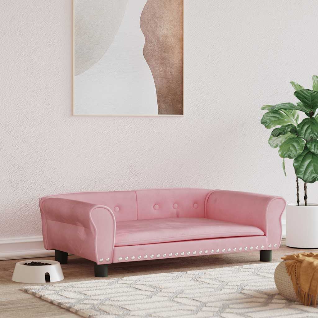 Vidaxl hondenmand 95x55x30 cm fluweel roze