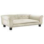 Vidaxl hondenmand 95x55x30 cm fluweel crèmekleurig