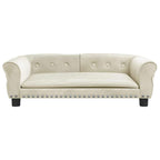 Vidaxl hondenmand 95x55x30 cm fluweel crèmekleurig