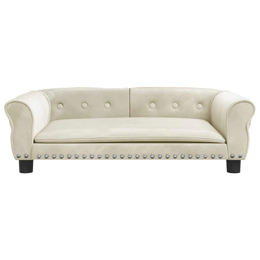 Vidaxl hondenmand 95x55x30 cm fluweel crèmekleurig