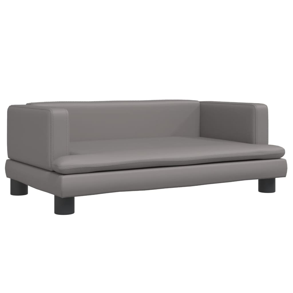 Vidaxl hondenmand 80x45x30 cm kunstleer grijs