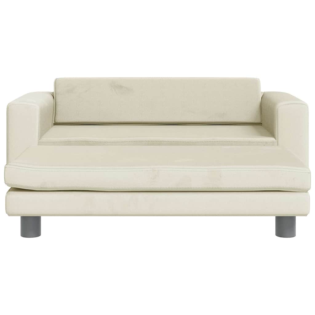 Vidaxl hondenmand met verlengstuk 100x50x30 cm fluweel crèmekleurig