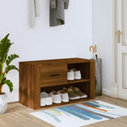 Vidaxl schoenenkast 80x35x45 cm bewerkt hout bruin eikenkleur