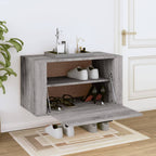 VidaXL Wandschoenenkast 70x35x38 cm massief grenenhout sonoma grijs