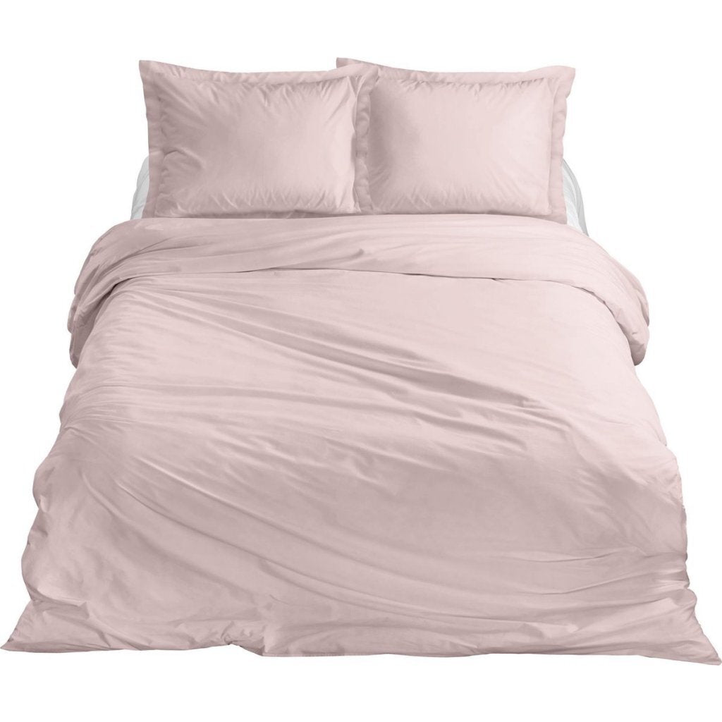 Ten cate katoen satijnen eenpersoons dekbedovertrek 140x200 220 cm blush roze