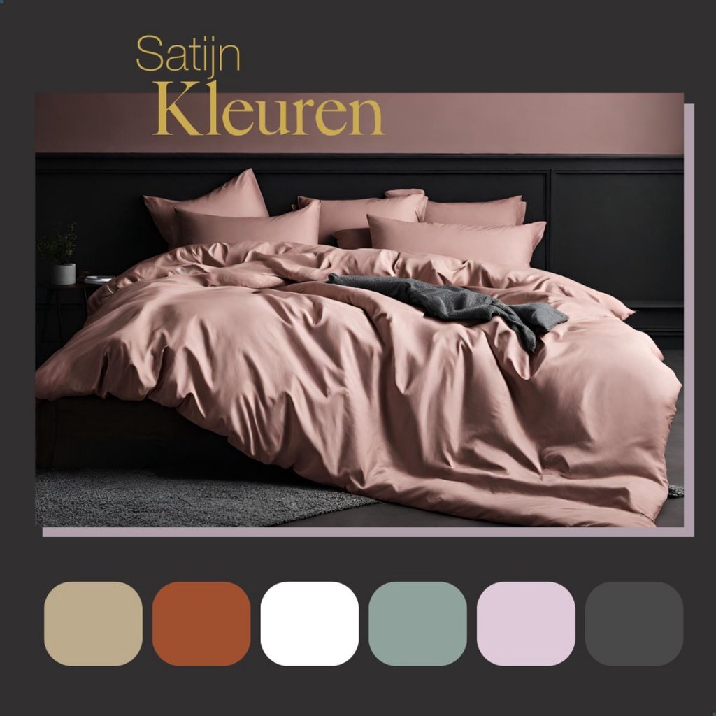 Ten cate katoen satijnen eenpersoons dekbedovertrek 140x200 220 cm blush roze