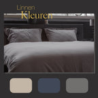 Ten cate premium linnen eenpersoons dekbedovertrek 140x200 220 cm cloudy grey