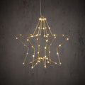 Overige merken ster hangend 60 leds warm wit 32x30 cm goud
