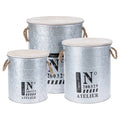 H s collection 3-delige opbergboxenset met touw zink