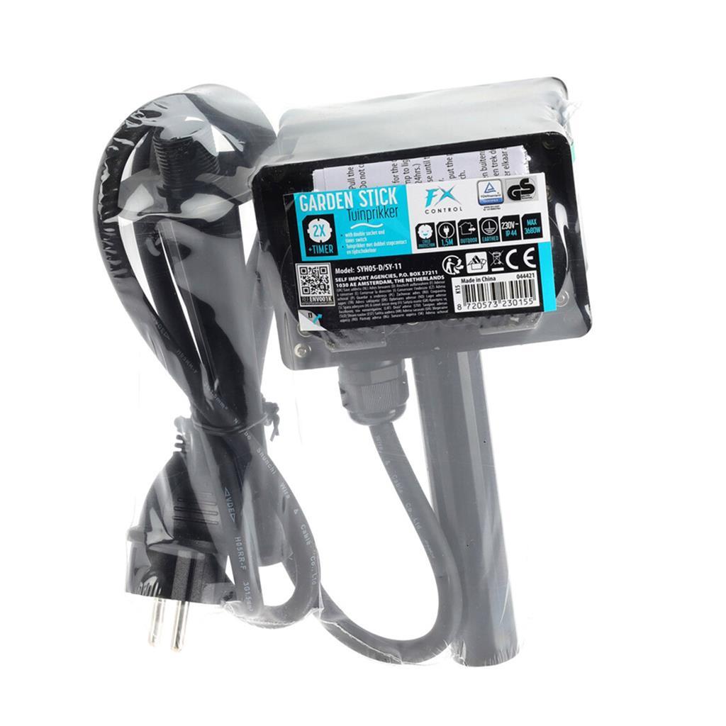 Fx control tuinstekkerdoos met timer zwart
