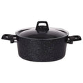 Excellent houseware excellent braadpan 4.4l 24 cm + glazen deksel zwart aluminium