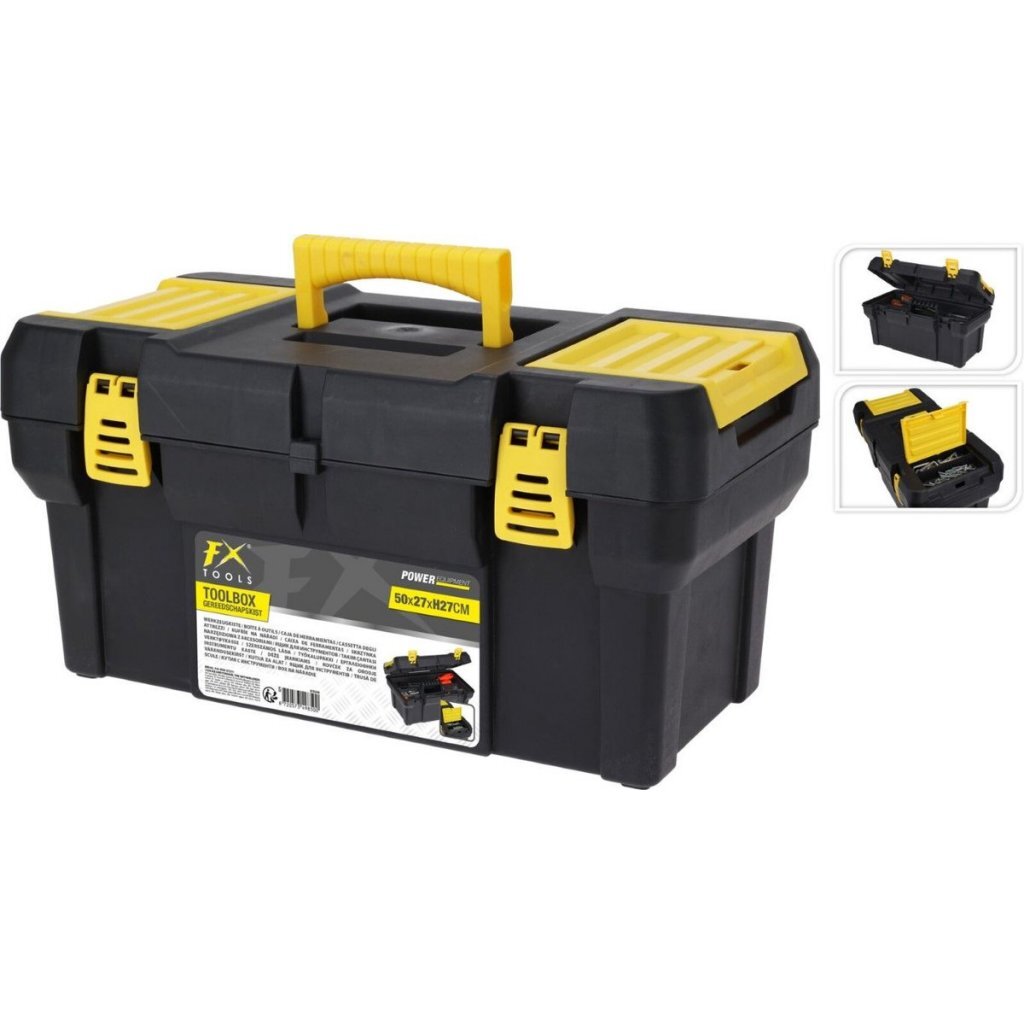 FX Tools - FX Tools gereedschapskoffer 50x27x27 cm zwart/geel