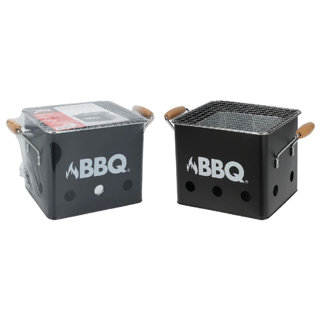 BBQ - BBQ kubus mini barbecue 28.5x15.5x15 cm zwart