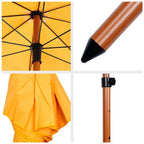 Overige Merken - Overige Merken Parasol met houtlook 220 cm geel