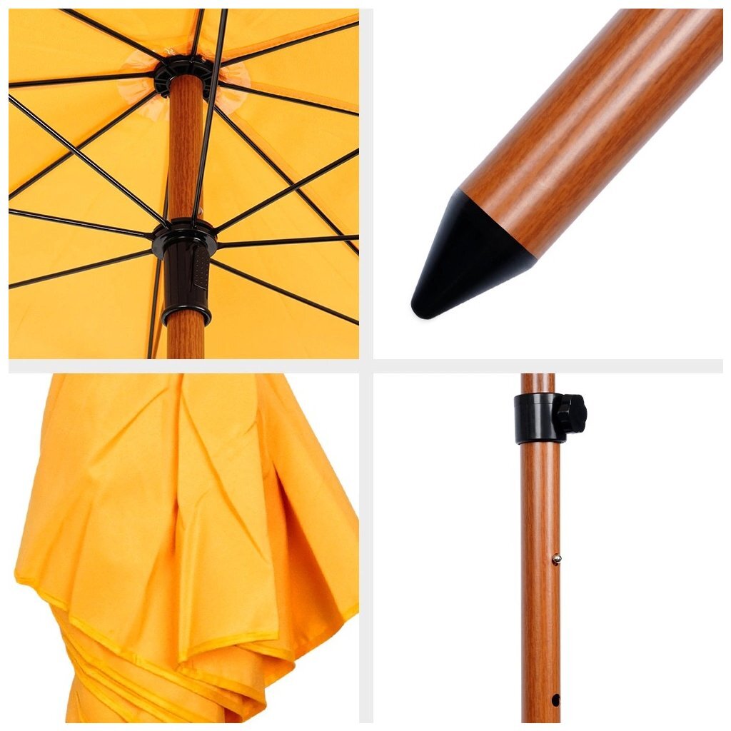 Overige Merken - Overige Merken Parasol met houtlook 220 cm geel