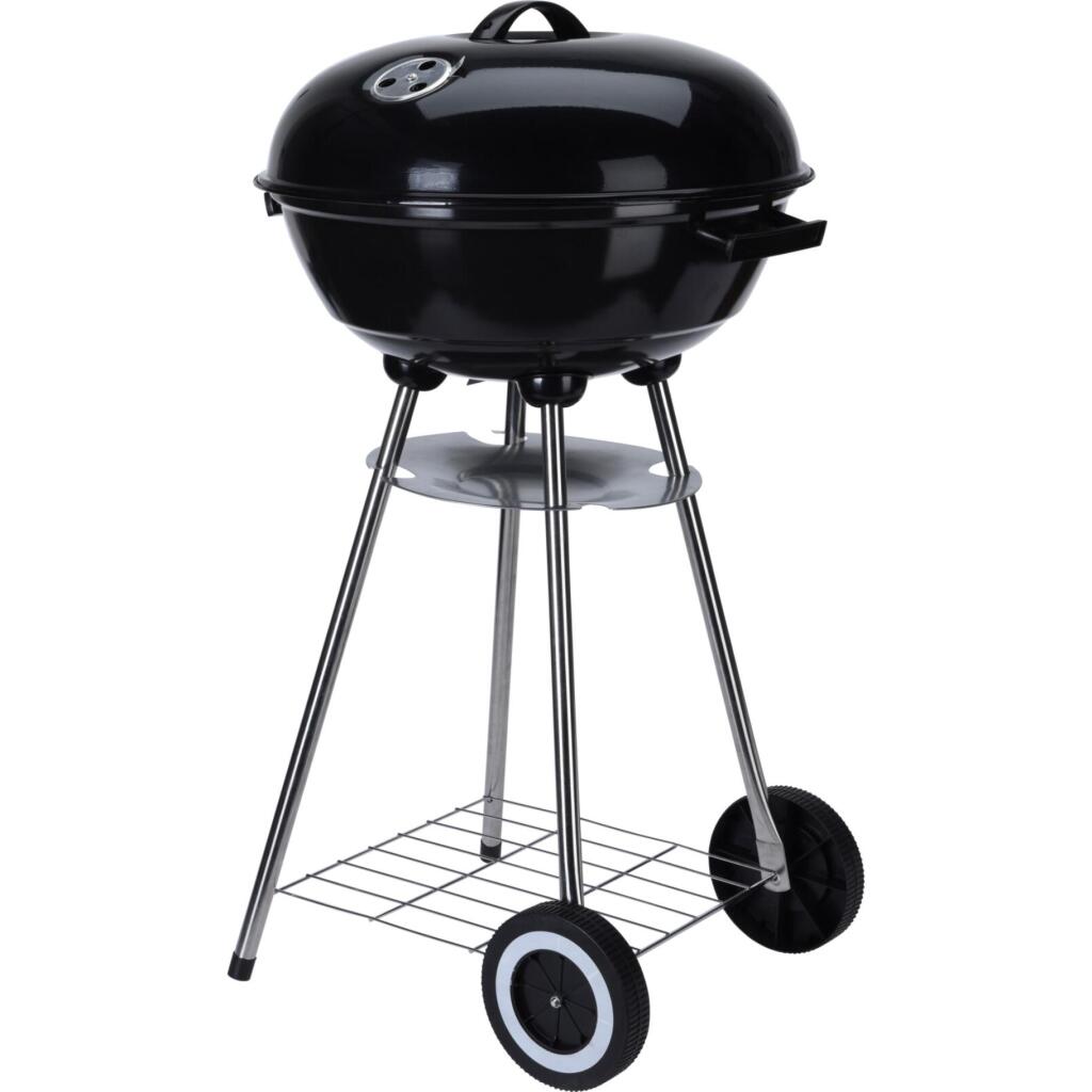 Overige merken kogelgrill houtskoolbarbecue op wielen 46 cm zwart