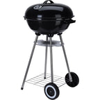 Overige merken kogelgrill houtskoolbarbecue op wielen 46 cm zwart