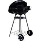 Overige merken kogelgrill houtskoolbarbecue op wielen 46 cm zwart