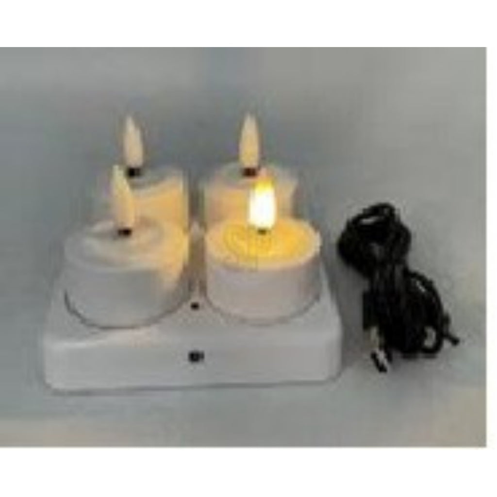 Home styling theelichten oplader met 4 led voor usb