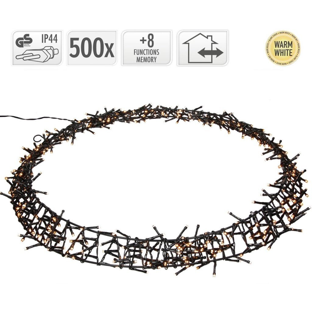 S.I.A. - S.I.A. Decoratie led ring 58 cm 500 led's warm wit zwart