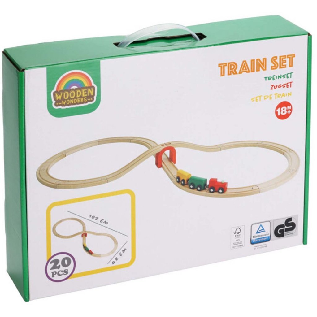 Houten treinbaan 20-delig