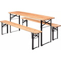 Overige Merken - Overige Merken Klaptafel met 2 banken hout/metaal