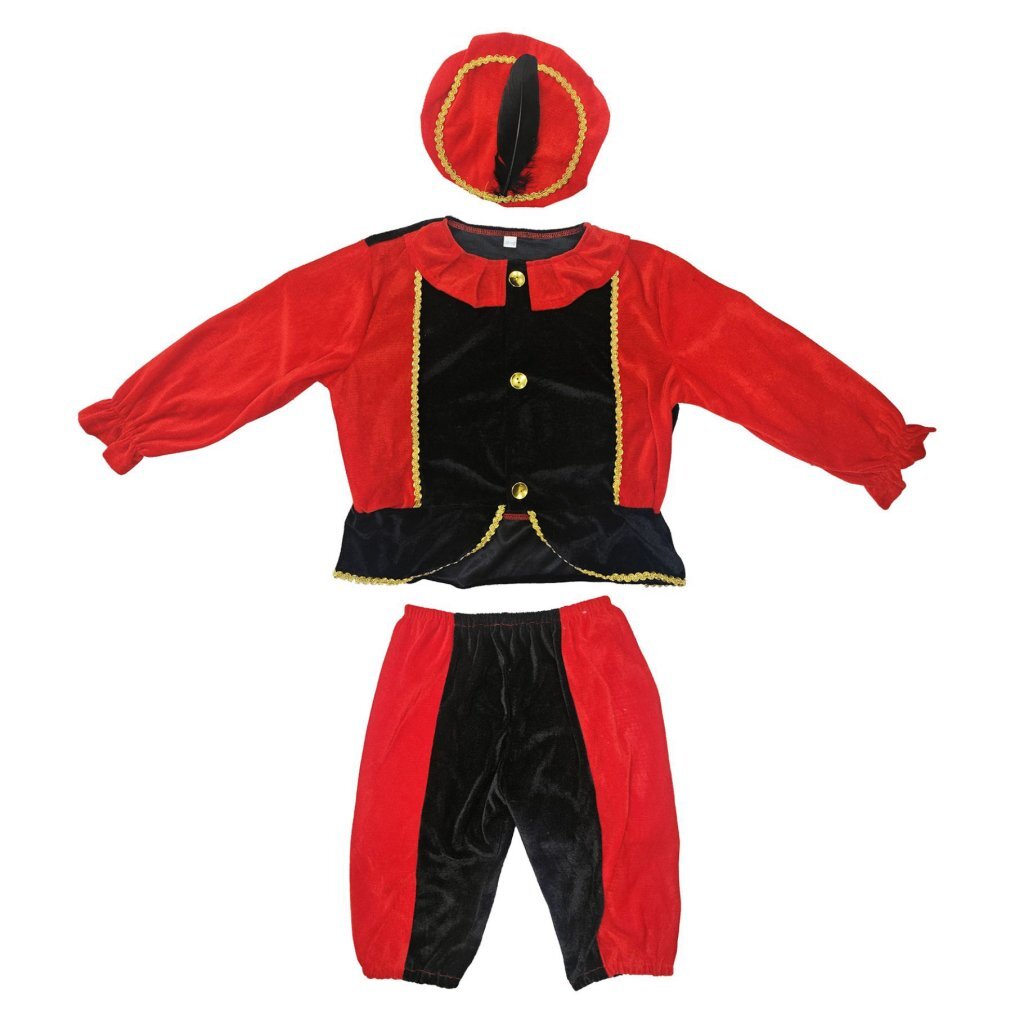 Overige merken pietenpak 98-104 zwart rood