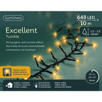 Lumineo led excellent twinkle 648 leds 100 cm zwart warm wit licht