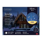 Lumineo - Lumineo led snoer icicle twinkle 119 led's 500 cm soft gold zwart