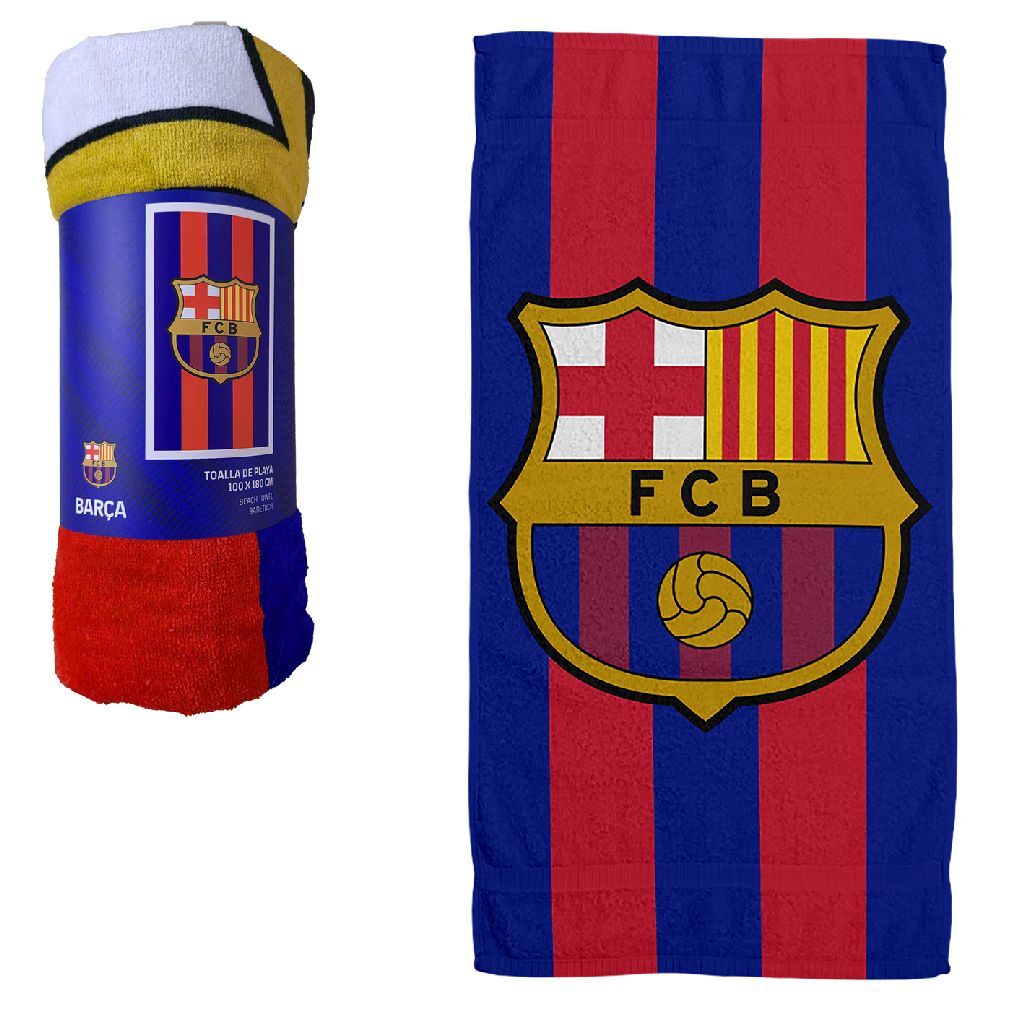 Overige Merken - Overige Merken Fc barcelona badlaken 100x180 cm blauw/rood