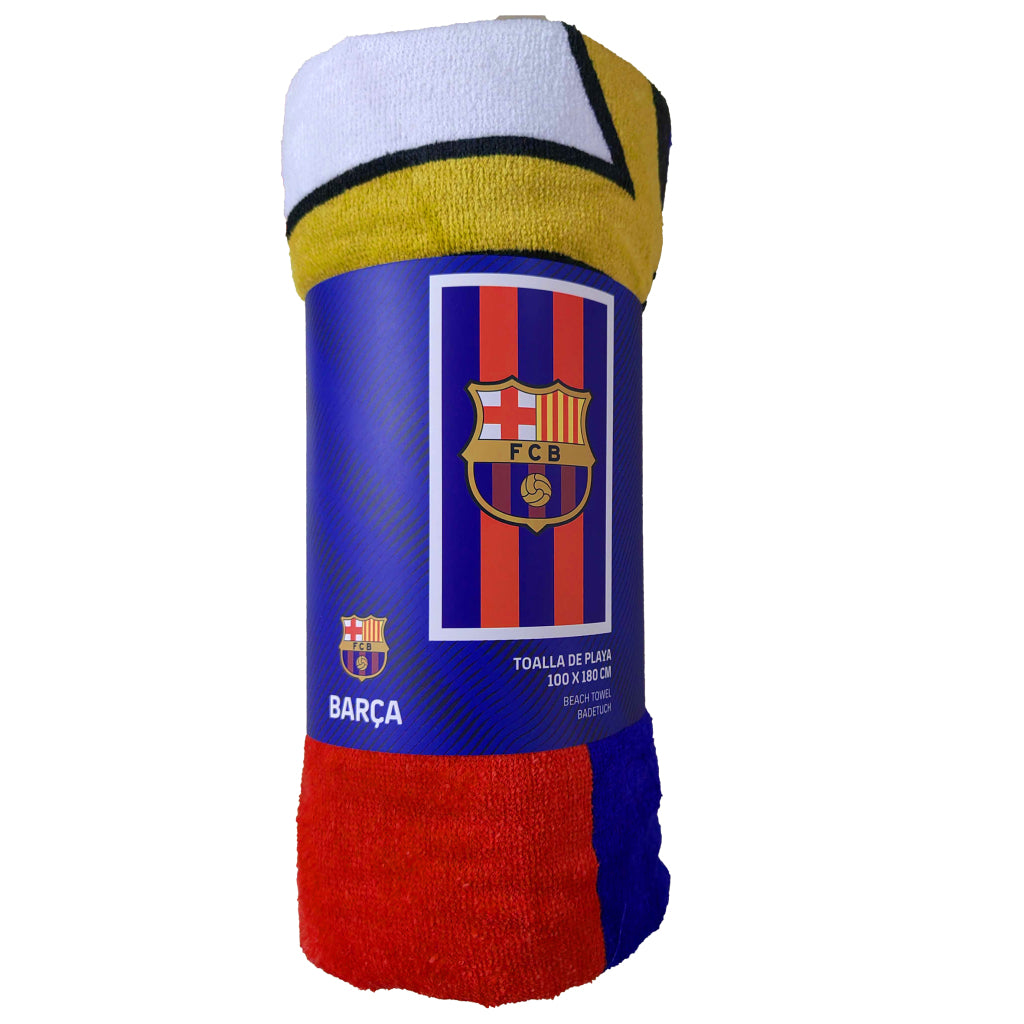 Overige Merken - Overige Merken Fc barcelona badlaken 100x180 cm blauw/rood