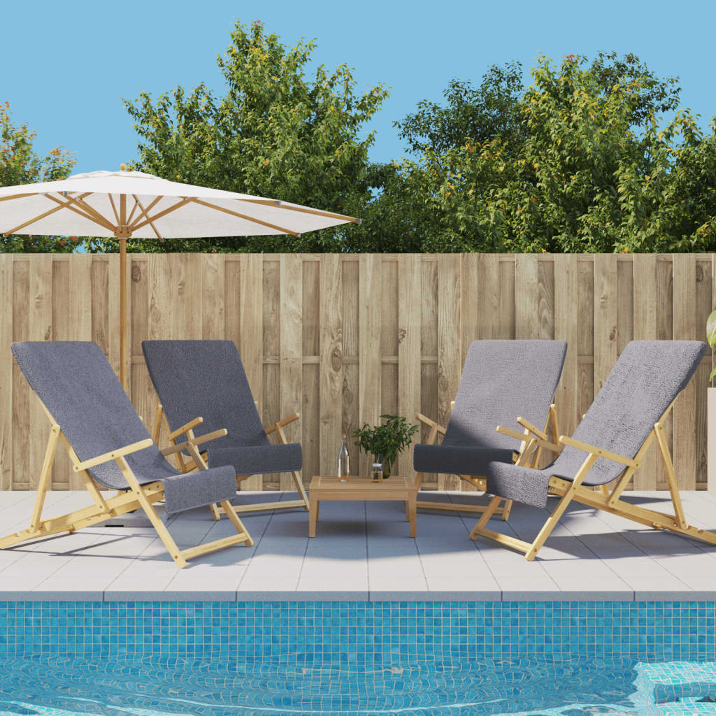 Vidaxl strandhanddoeken 4 st 400 g m² 60x135 cm stof antracietkleurig