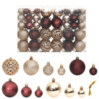 VidaXL Kerstballen 100 st 3 4 6 cm champagnekleurig en bruin