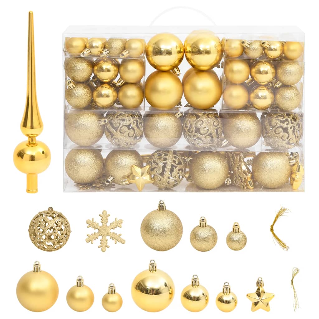 Vidaxl 111-delige kerstballenset polystyreen goudkleurig