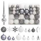 Vidaxl 111-delige kerstballenset polystyreen wit en grijs