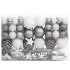 Vidaxl 111-delige kerstballenset polystyreen wit en grijs