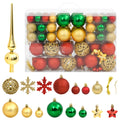 Vidaxl 112-delige kerstballenset polystyreen rood groen en goudkleurig
