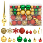 Vidaxl 112-delige kerstballenset polystyreen rood groen en goudkleurig