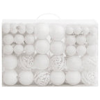 Vidaxl 111-delige kerstballenset polystyreen wit